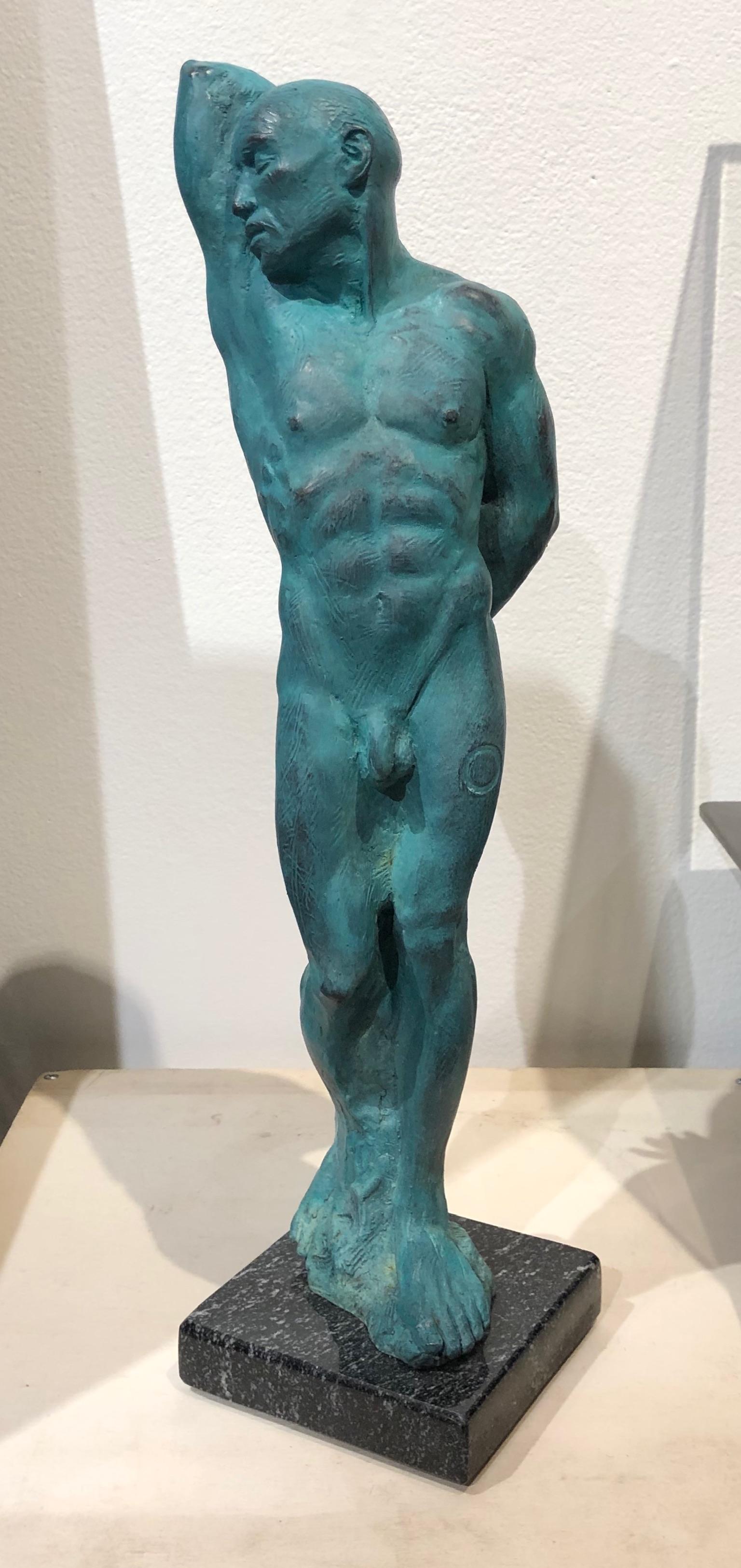 Klassische Nude-Bronze-Serie „non-finito“ von Michelangelo, grüne Patina (amerikanisch) im Angebot