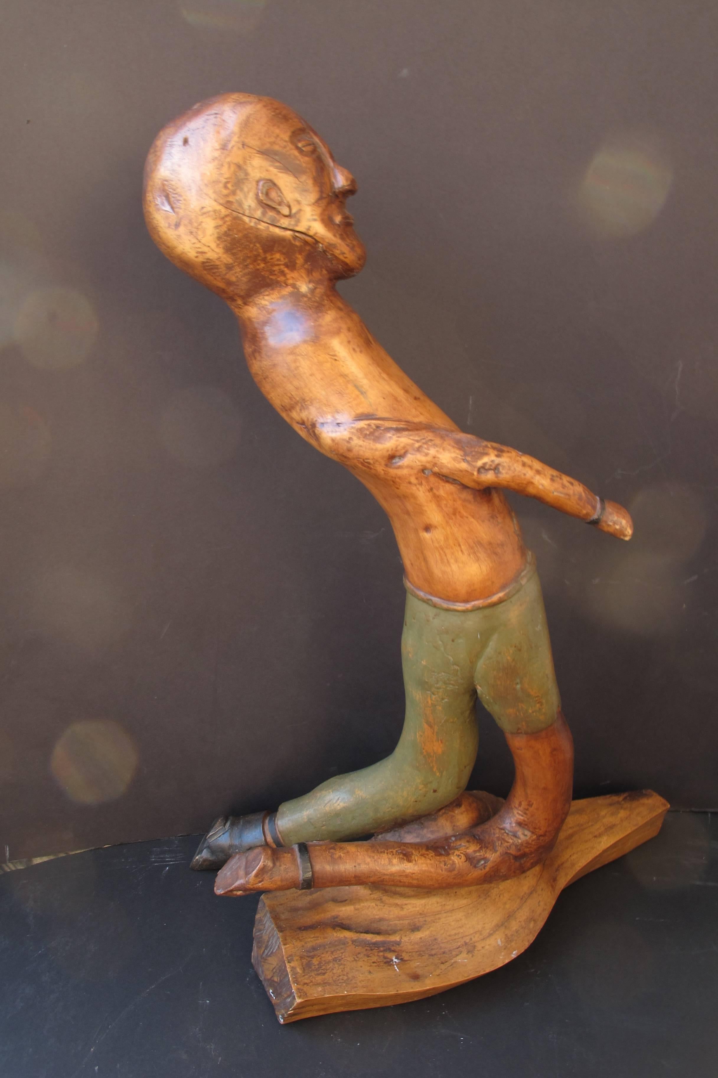 Folk Art Slavery Emancipation Wood Figure For Sale