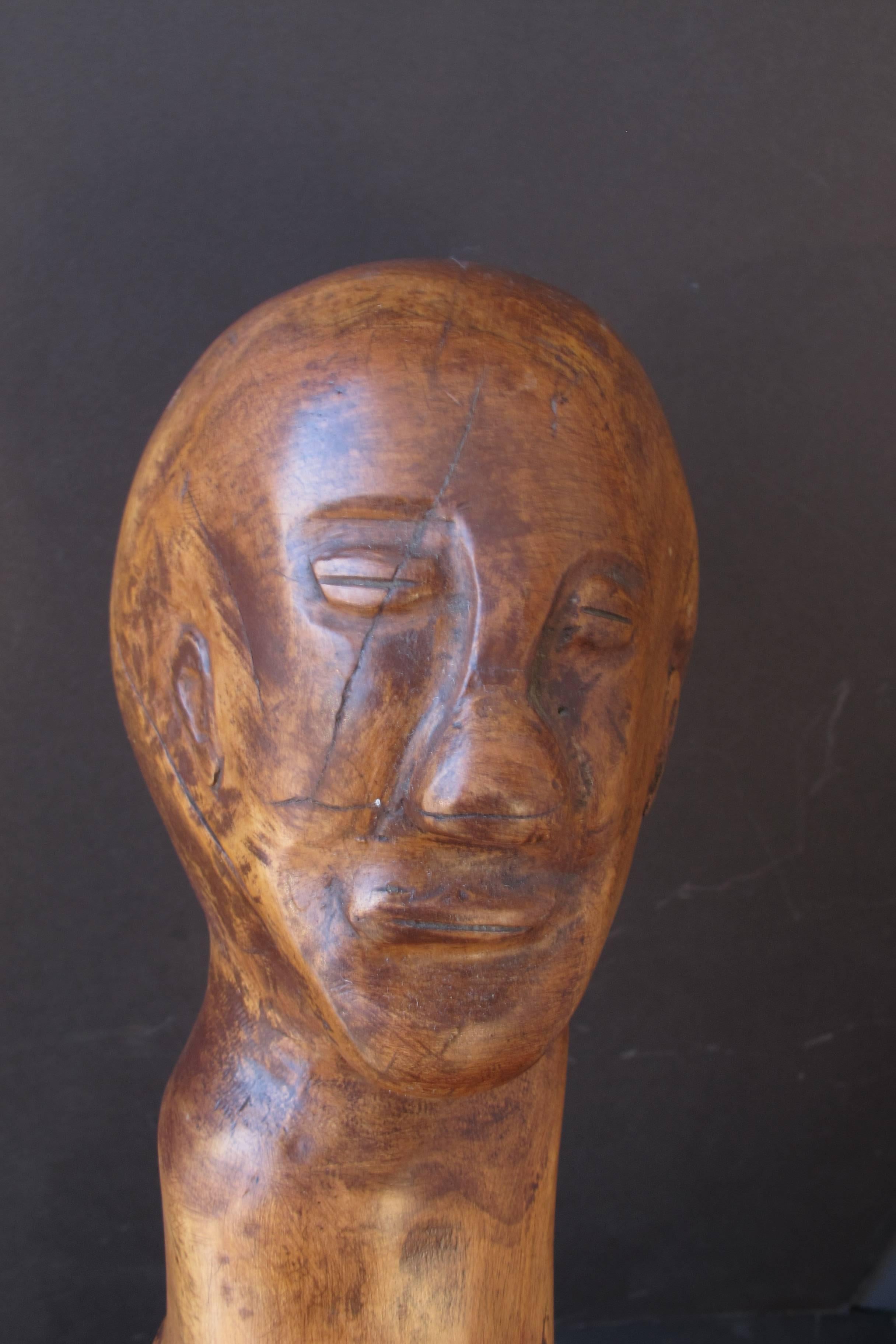 American Slavery Emancipation Wood Figure For Sale