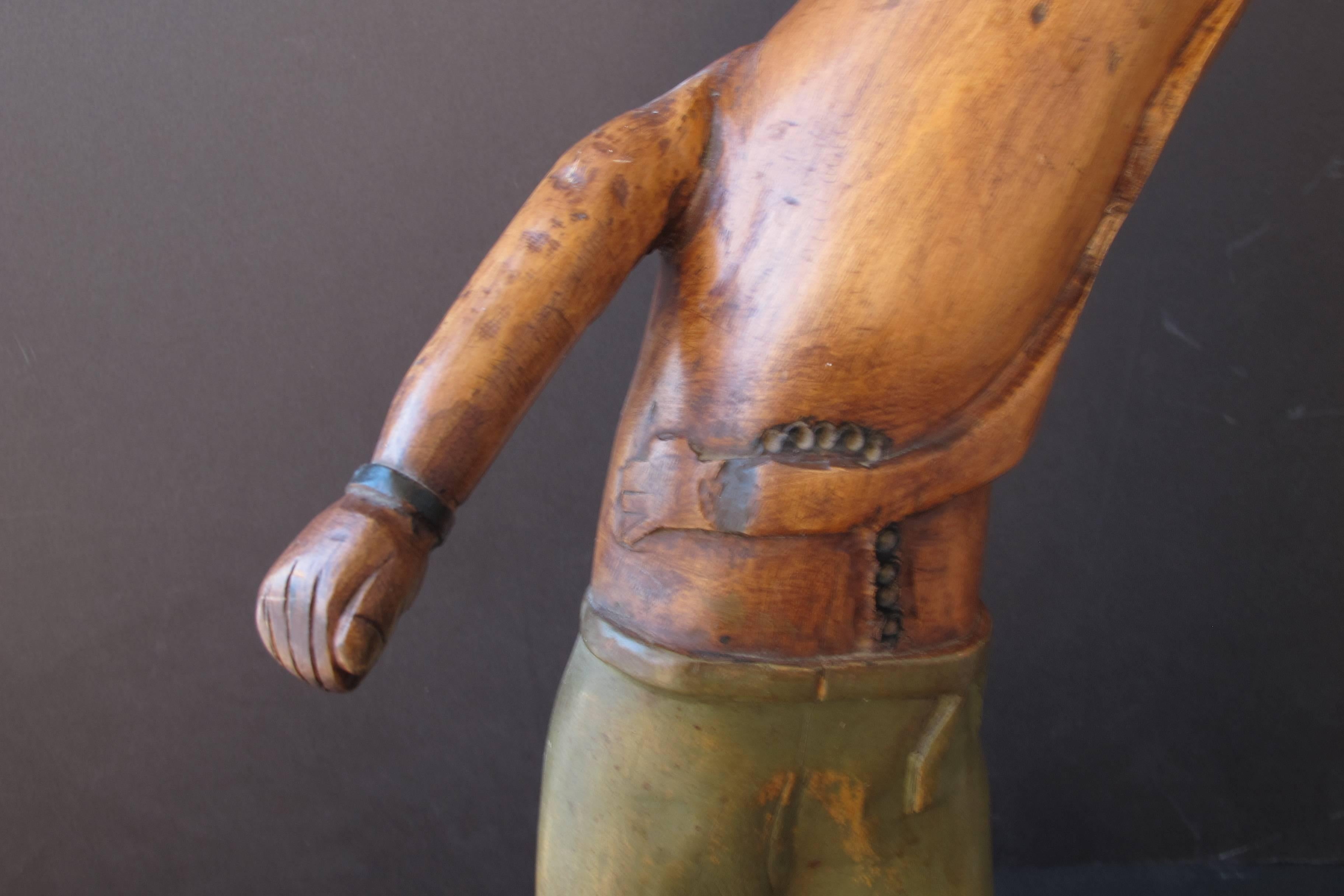 Carved Slavery Emancipation Wood Figure For Sale