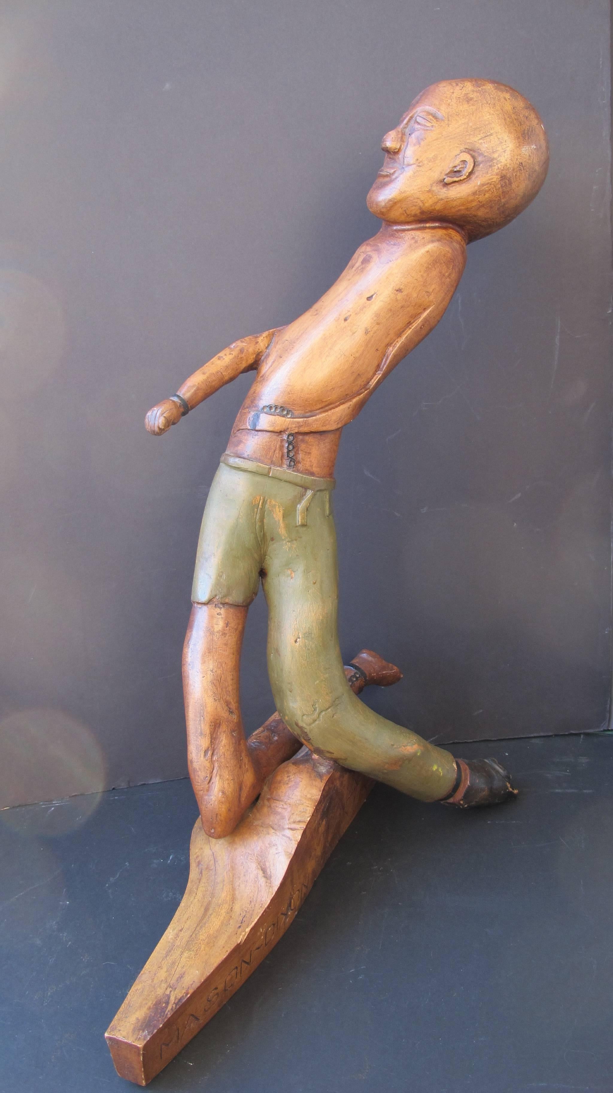 20th Century Slavery Emancipation Wood Figure For Sale