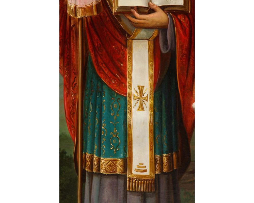 (Slavic School, 19. Jahrhundert) Ein großes Ölgemälde „Saints Cyril und Methodius“ im Angebot 6