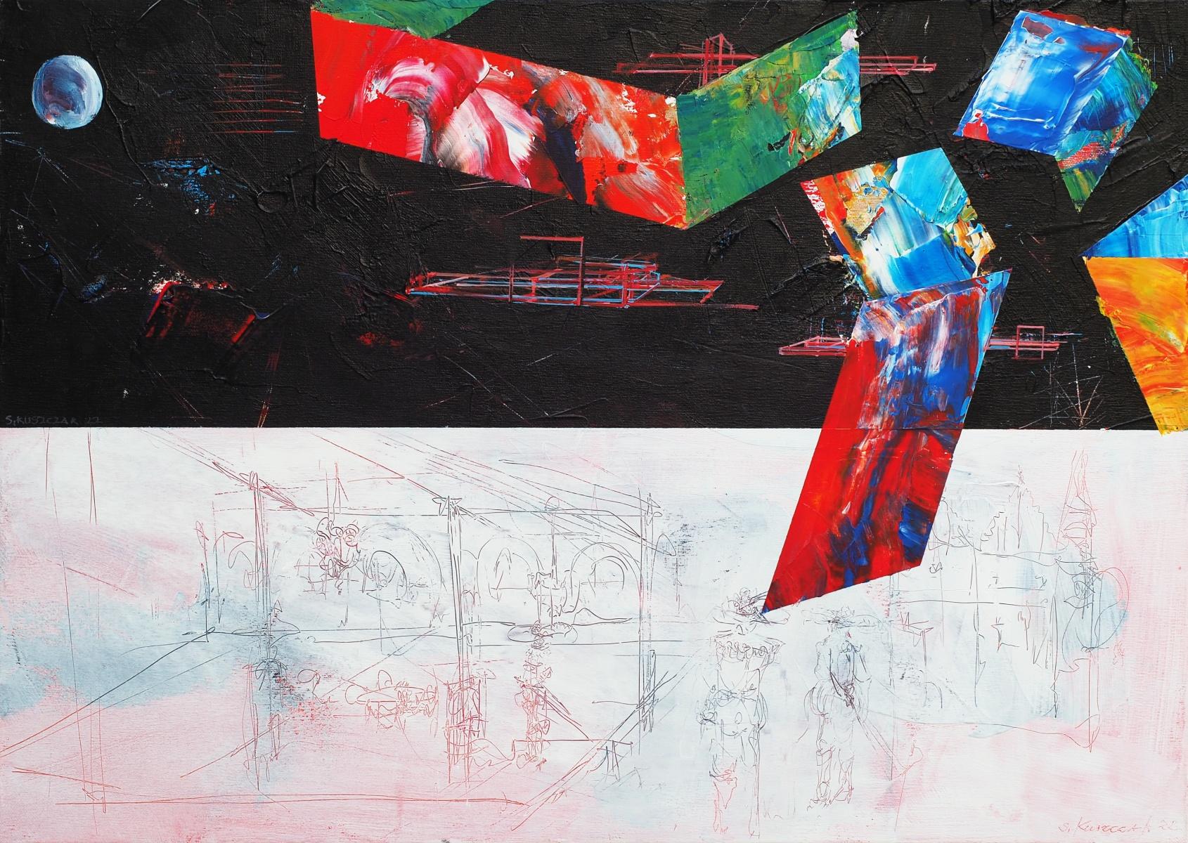 Bauhaus-Revolutionen... - Contemporary Acrylic Abstract Painting, Polnische Kunst