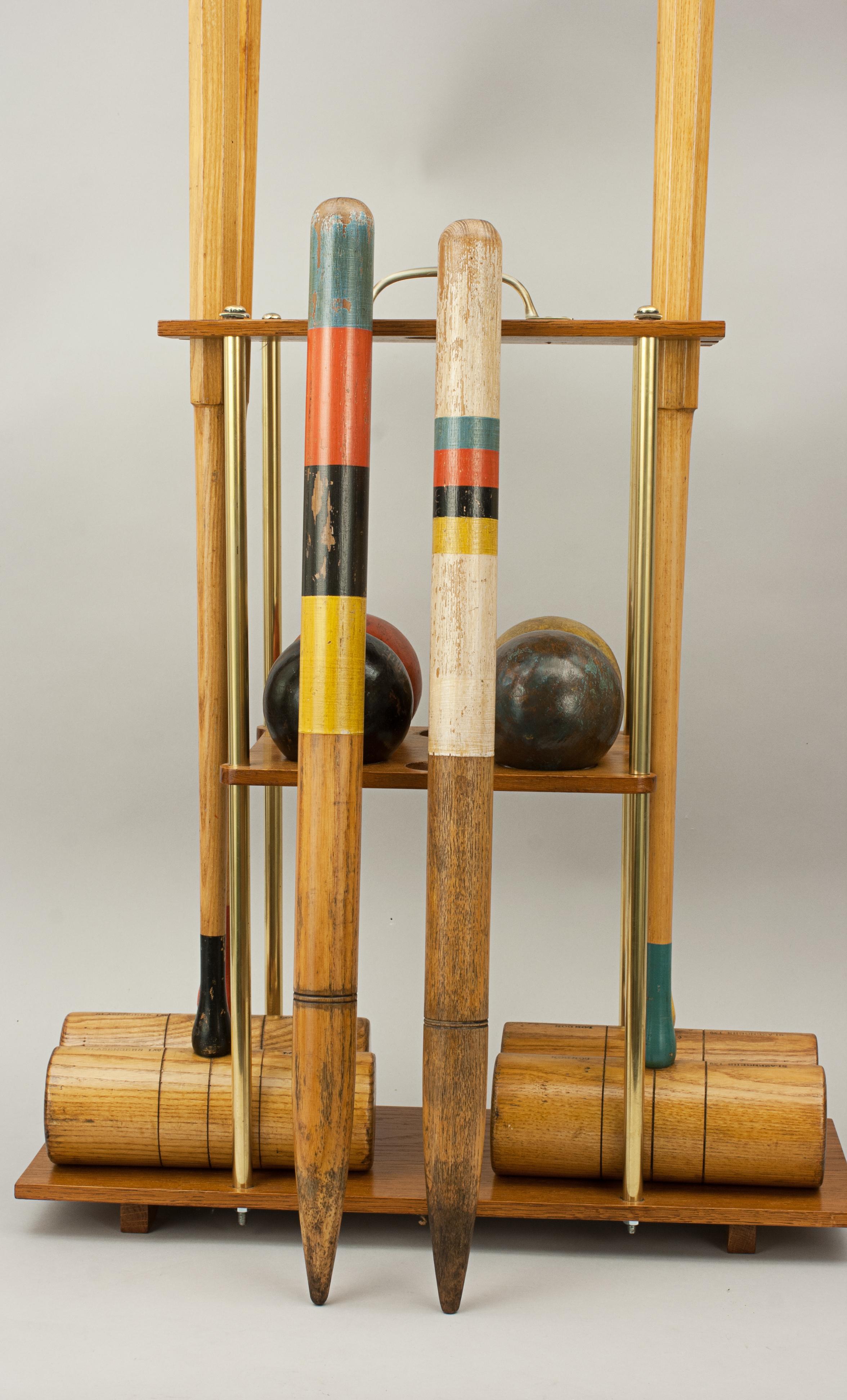 Mid-20th Century Slazenger Croquet Set on New Stand