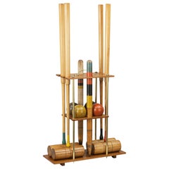 Used Slazenger Croquet Set on New Stand