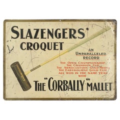 Antique Slazenger 'the Corbally' Croquet Mallet Advertising Sign