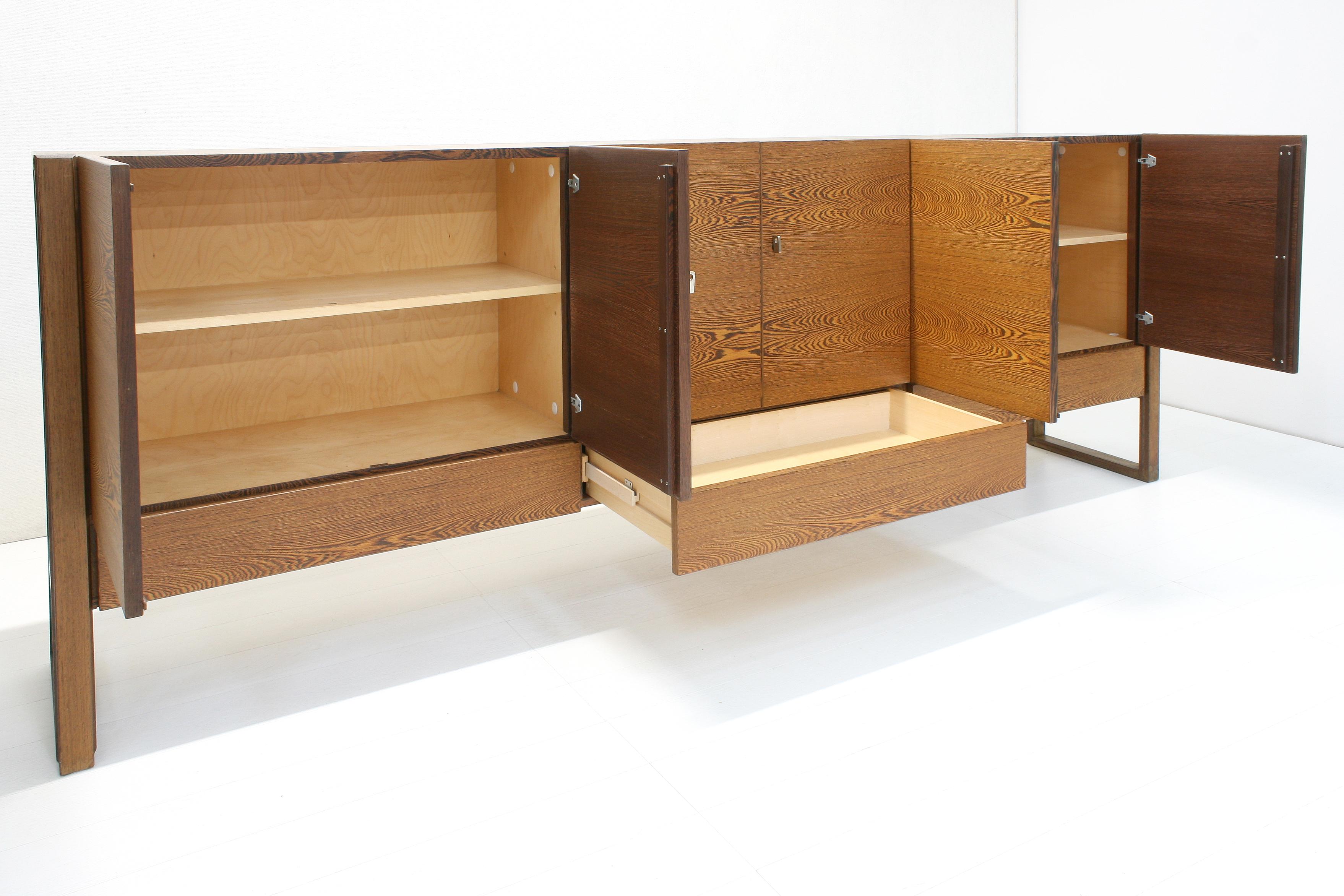 Sled Base Sideboard in Wengé from N-Line International, Belgium, 1970s For Sale 10