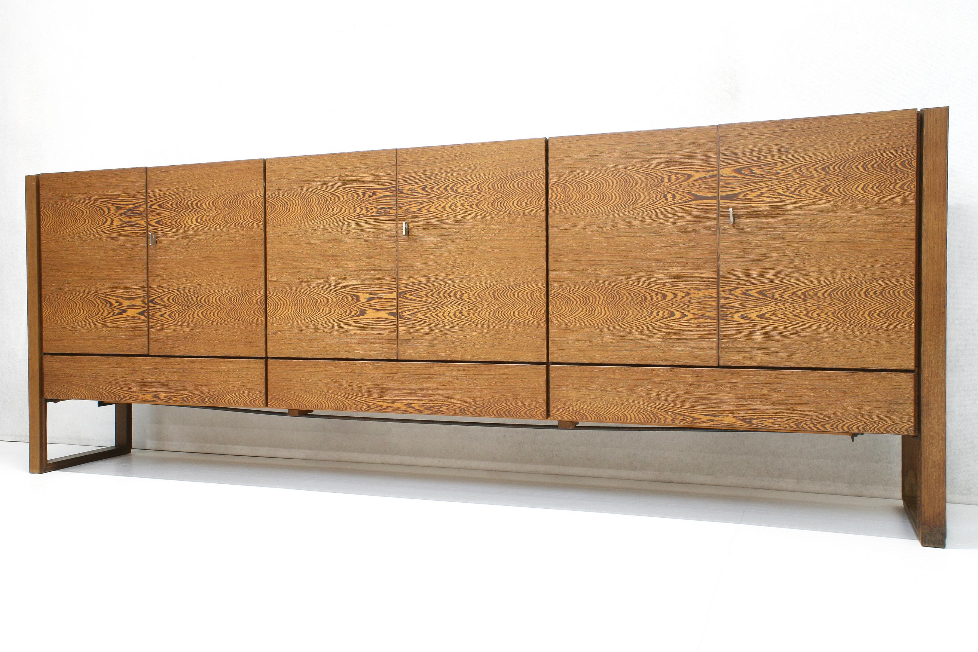 Belgian Sled Base Sideboard in Wengé from N-Line International, Belgium, 1970s For Sale