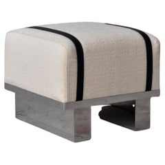 "Sled" Pouf in metal and wool