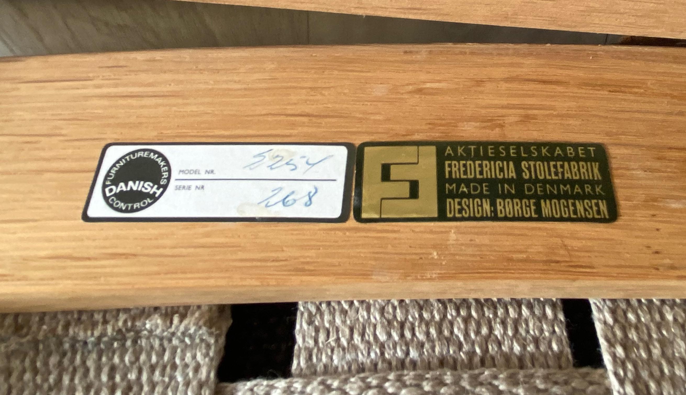 Chaise luge, modèle 2254, par Börge Mogensen pour Fredricia en vente 2