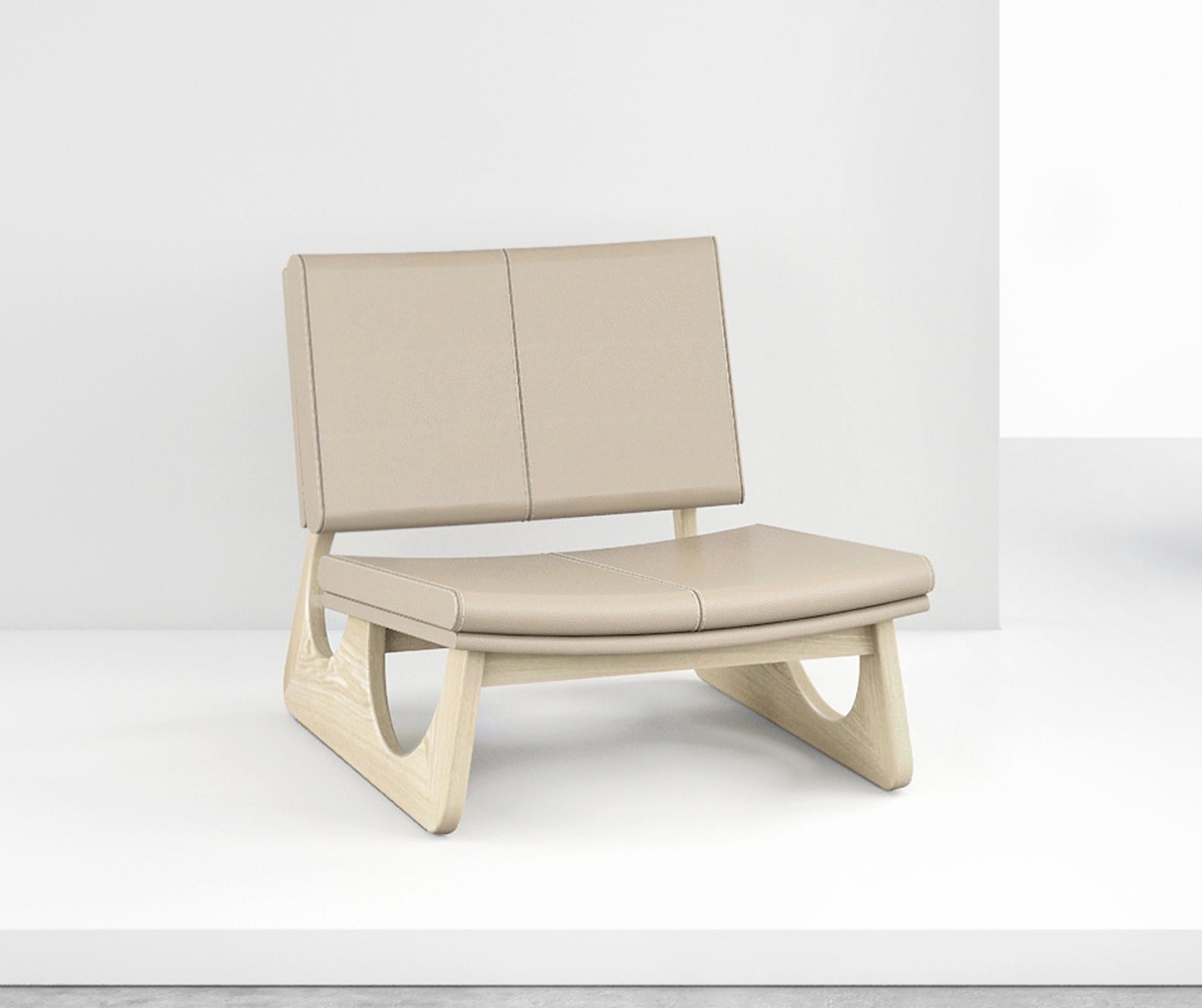 Recollecting childhood memories of playing outside on snowy winter days, the designers realized the low-slung Sledge chair, a liberally proportioned lounge chair that offers a cozy refuge indoors. One of studio’s earliest creations, Sledge lounge