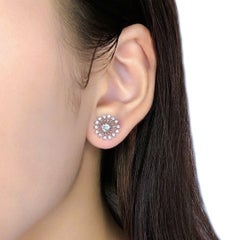 Sleek 0.64ct Natural Diamond 18K White Gold Stud Earrings