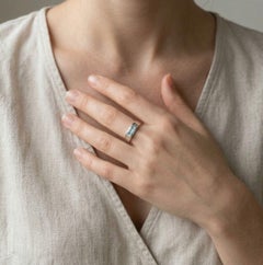 Sleek 0.75ct Blue Topaz Baguette Solitaire Ring in 9K White Gold