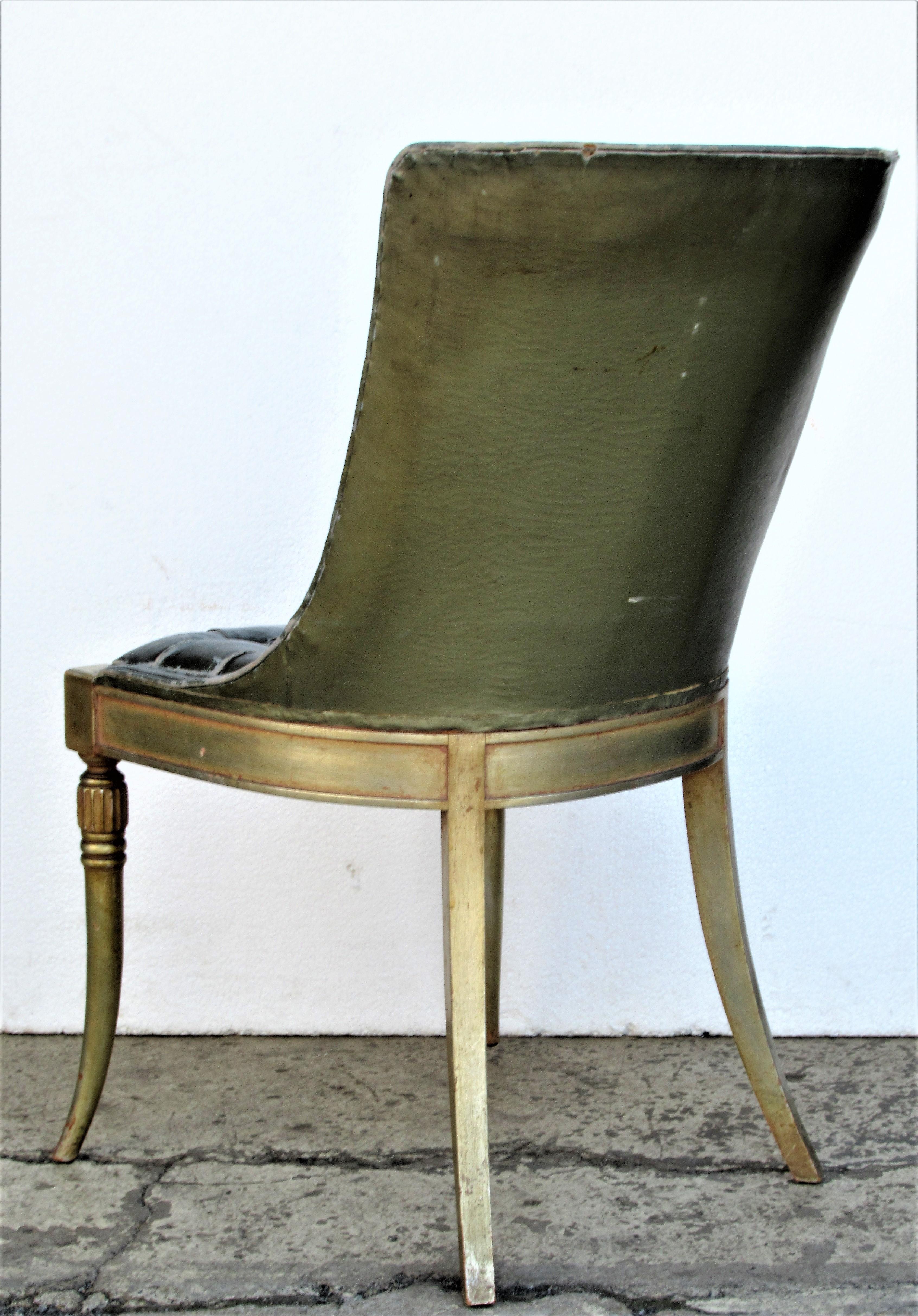 Sleek 1940s Regency Silver Leaf Chair 5