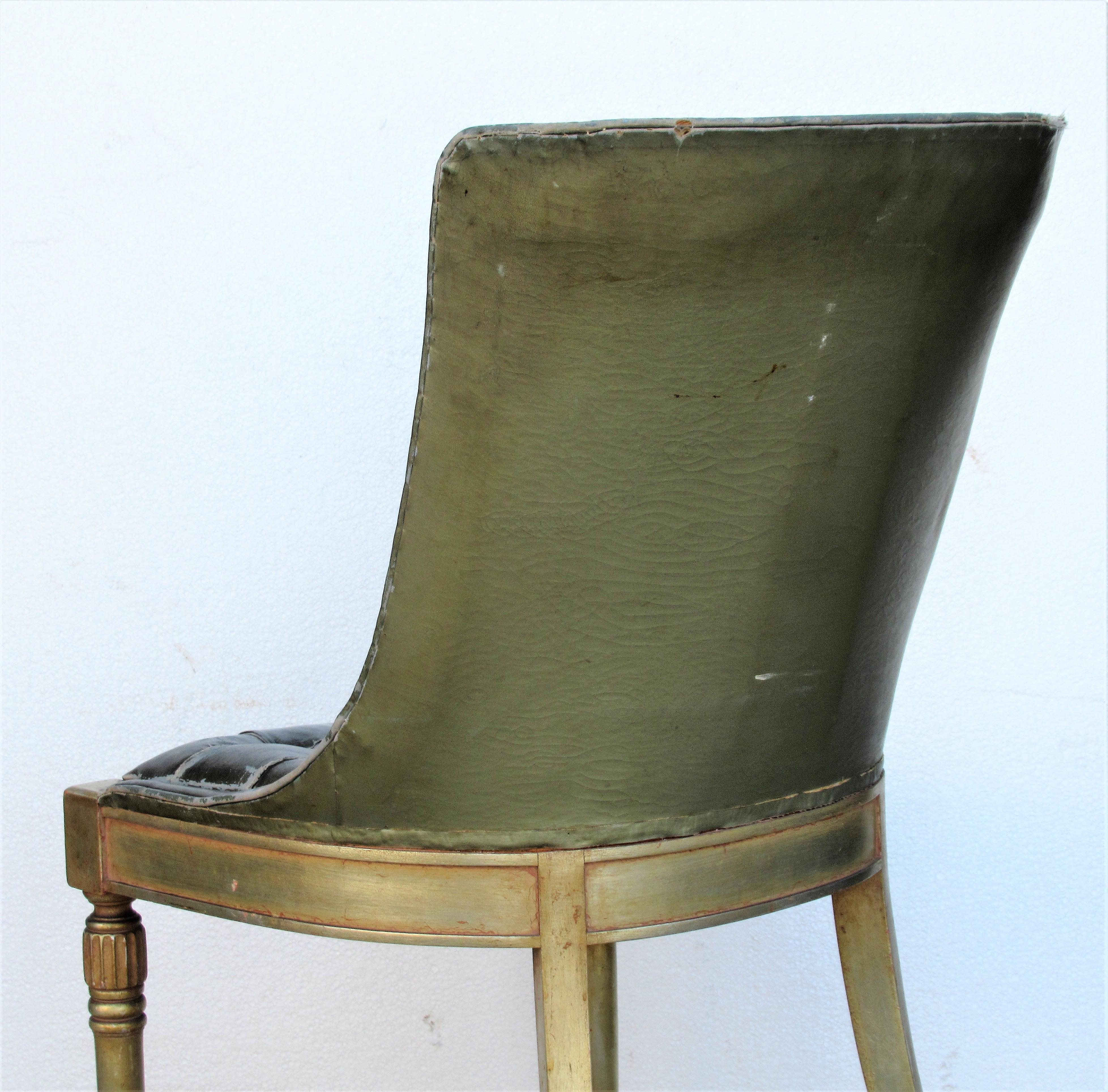 Sleek 1940s Regency Silver Leaf Chair 9