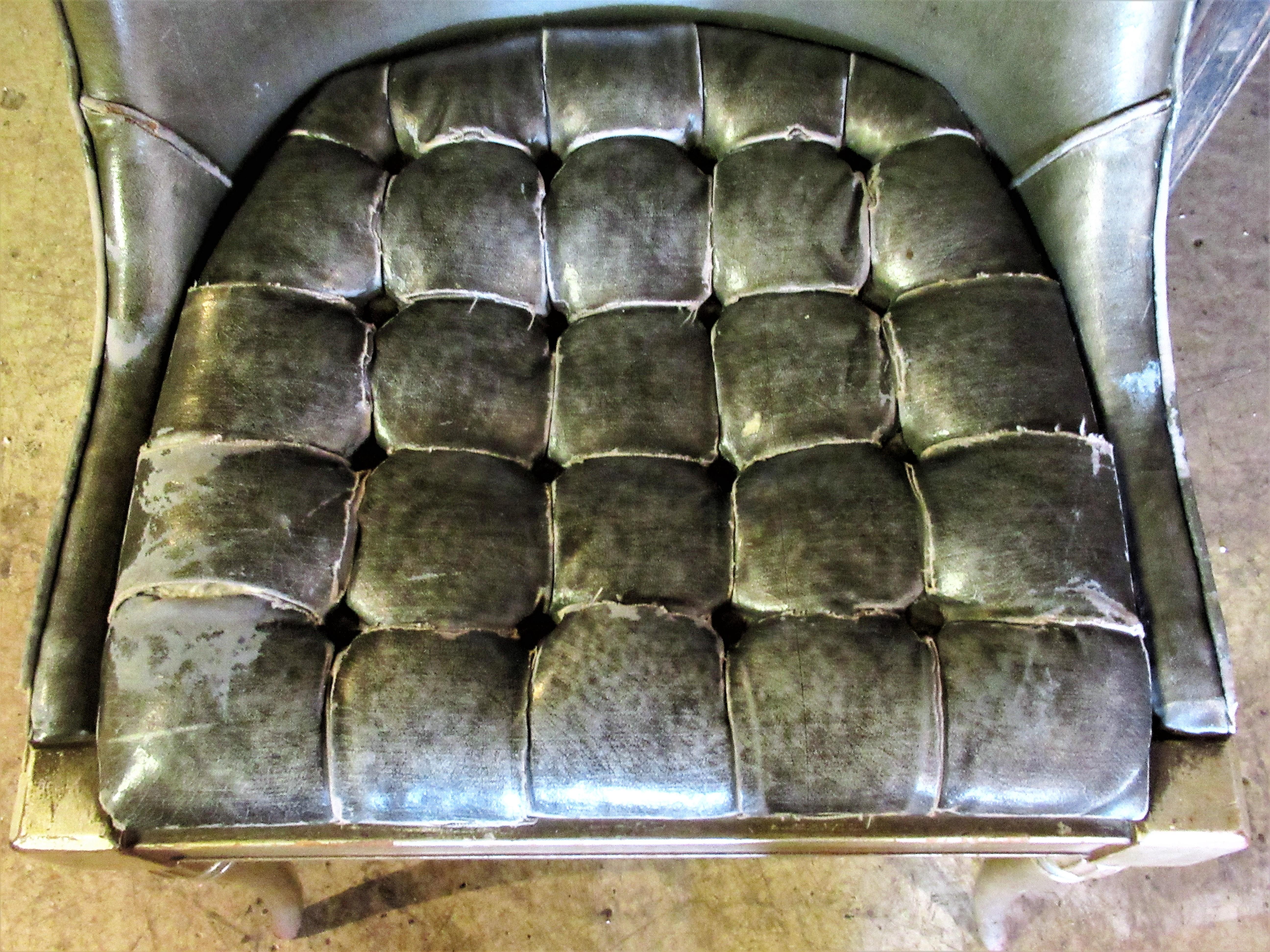 Sleek 1940s Regency Silver Leaf Chair 8