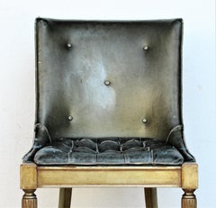 Schlanker 1940er Regency-Stuhl aus Blattsilber