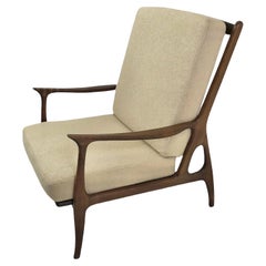 Sleek 1950s Italian Modern Armchair Danish Modern Style