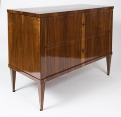 Sleek 19th Century Biedermeier Two-Drawer Walnut Chest