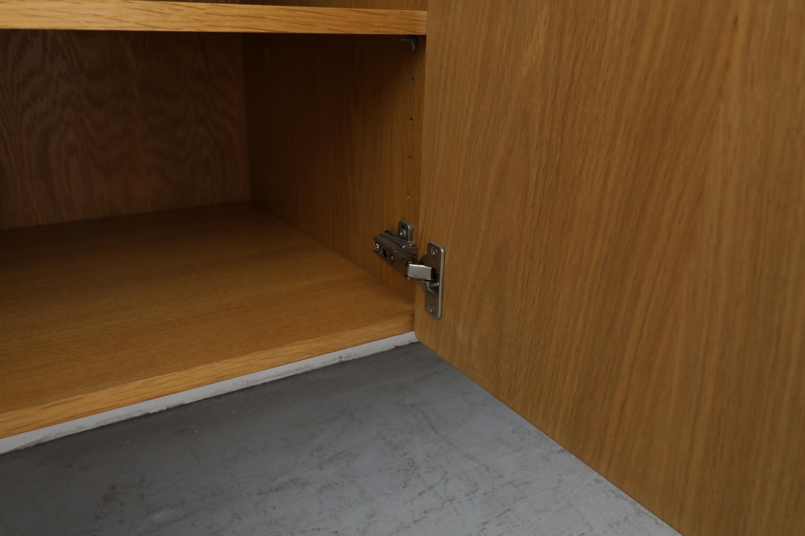 Sleek 70's Floating Wall Mount Oak Credenza 12