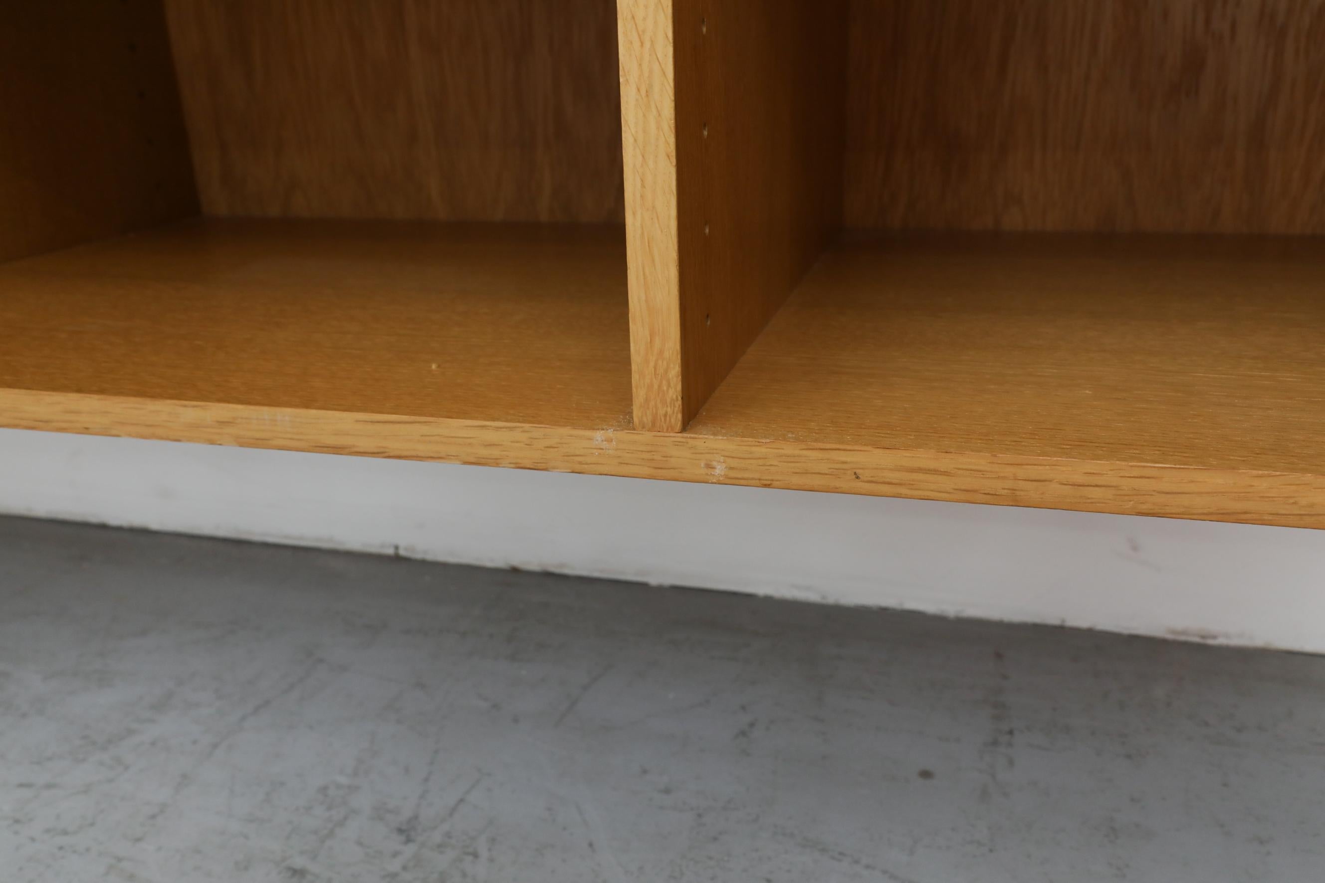 Sleek 70's Floating Wall Mount Oak Credenza 14