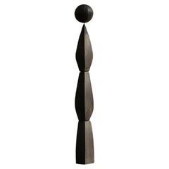 Sleek Abstract Sculpture in Burned Oak, Still Stand No82 by NONO