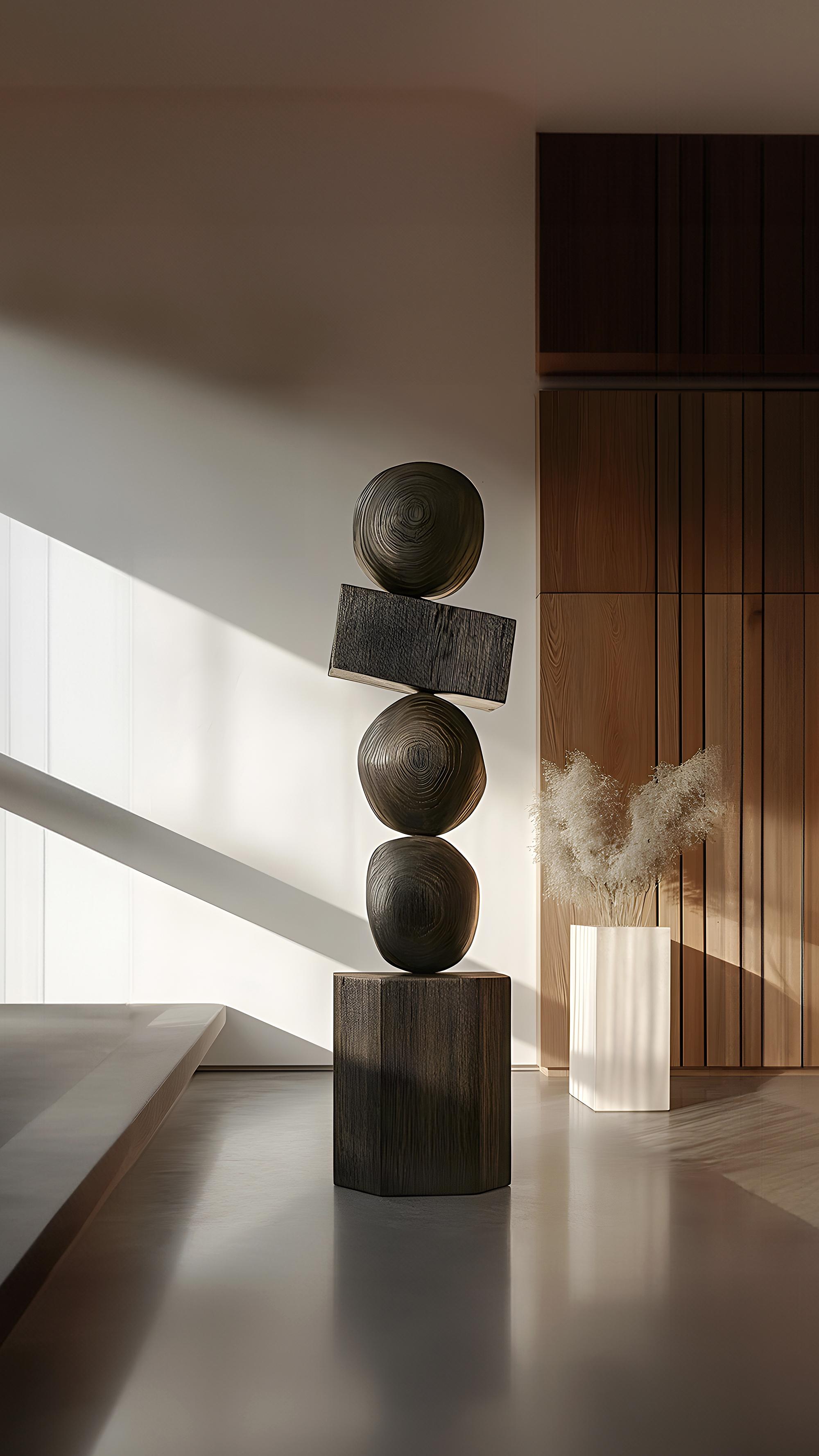 Hand-Crafted Sleek and Dark, Joel Escalona's Burned Oak Totem Emerges, Still Stand No92 For Sale