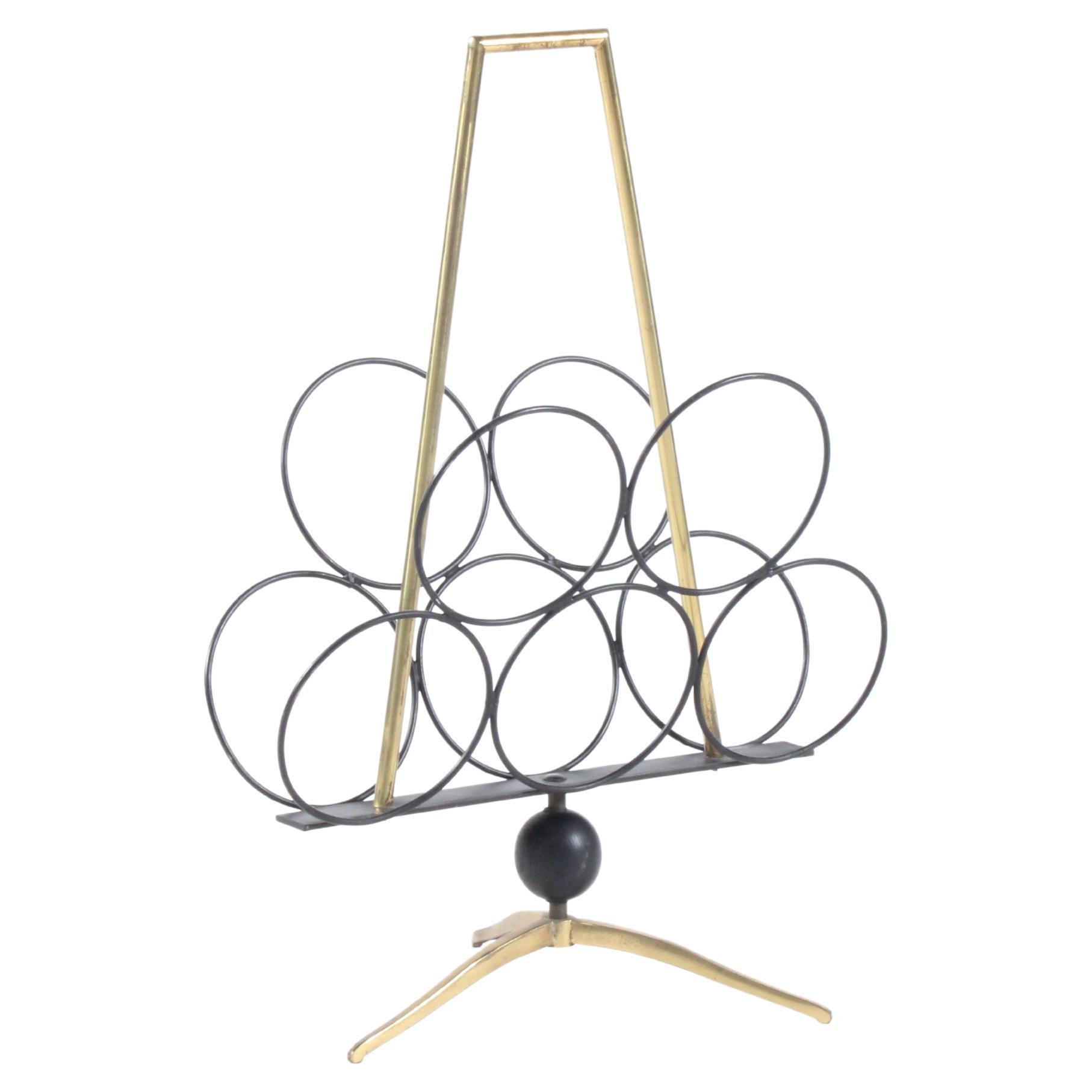 Sleek and stylish Mid Century Italian Magazine Rack For Sale