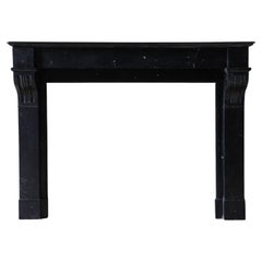 Sleek Antique Dutch Black Marble Mantel Piece