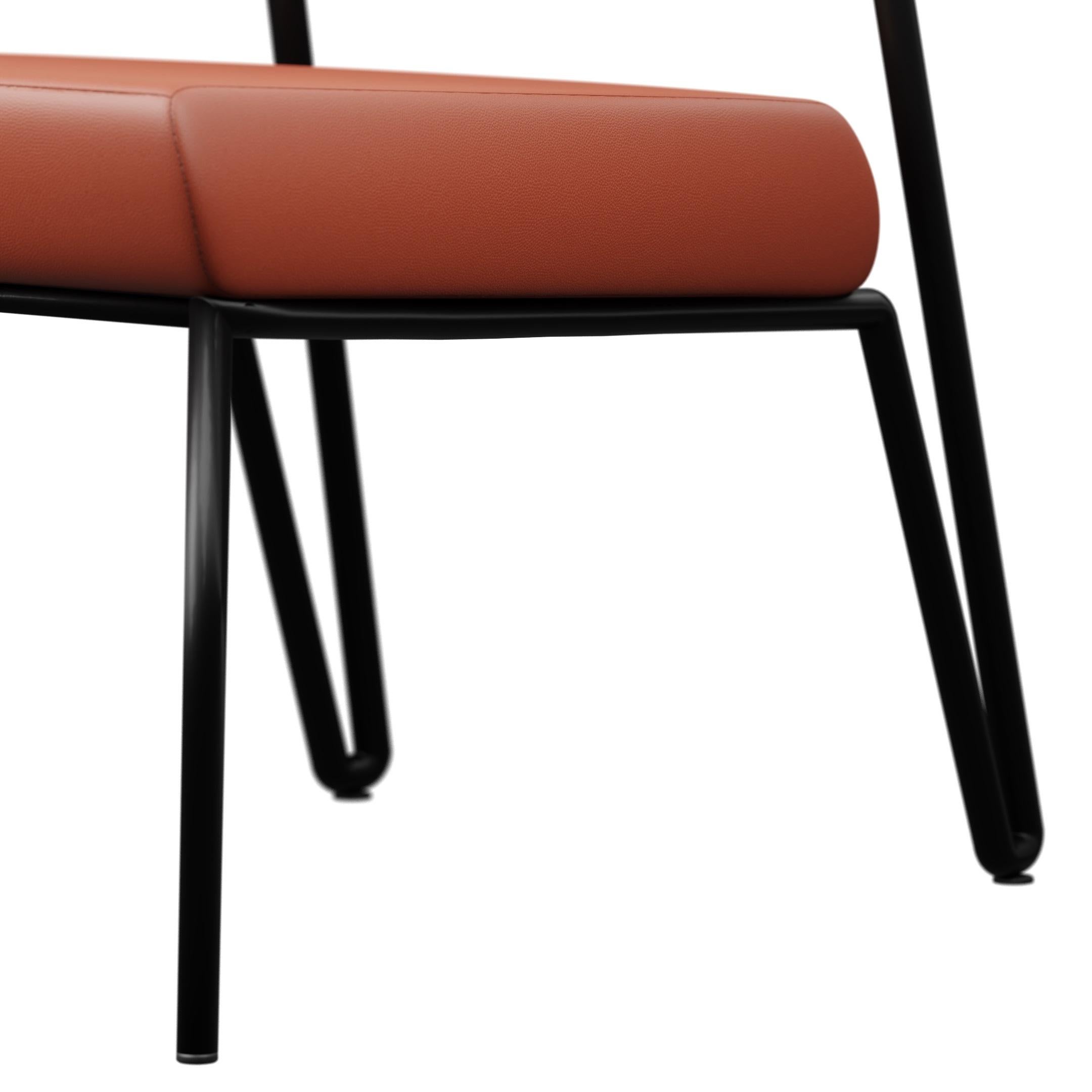 Sleek armchair Dih with Coral leather handcrafted by Murmurio Neuf - En vente à Lordelo, PT
