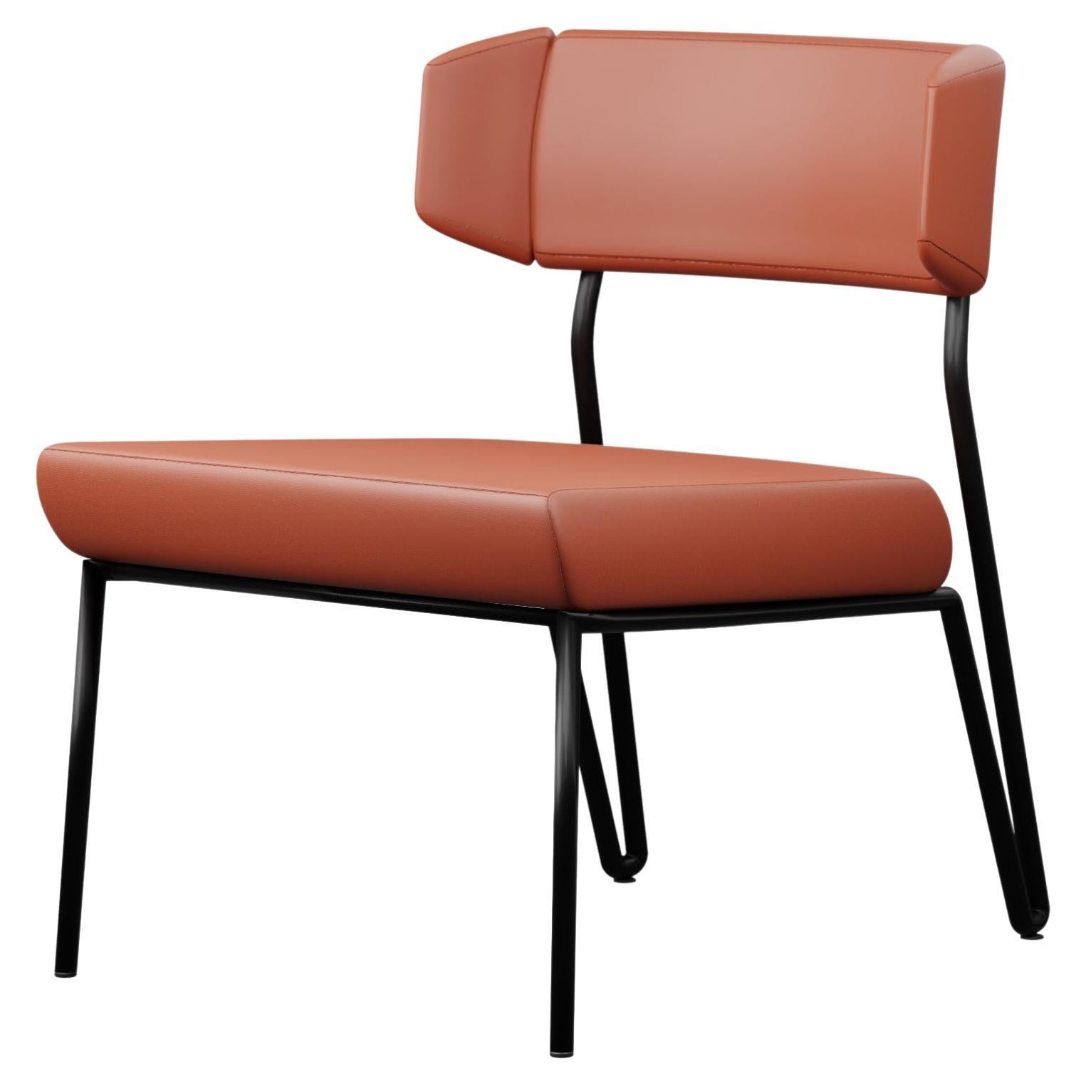 Elegante poltrona Dih con pelle Coral realizzata a mano da Murmurio