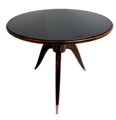 Sleek Art Deco Circular Side Table  in the Style of Ruhlmann