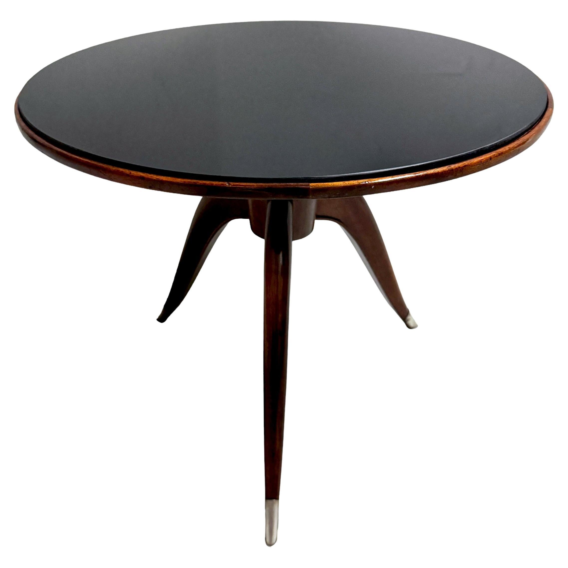 Sleek Art Deco Circular Side Table  in the Style of Ruhlmann