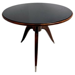 Vintage Sleek Art Deco Circular Side Table  in the Style of Ruhlmann