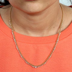 Sleek Ball Chain Necklace With Diamonds Made In 14k Yellow Gold