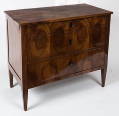 Sleek Biedermeier Walnut Chest of Drawers, Medium-Size