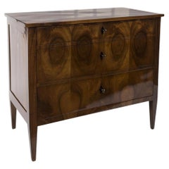 Sleek Biedermeier Walnut Chest of Drawers, Medium-Size