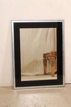 Sleek Black & Antiqued Glass Surround Artisan Crafted Mirror- Customizable!