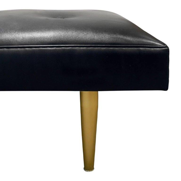 black leather bench seat