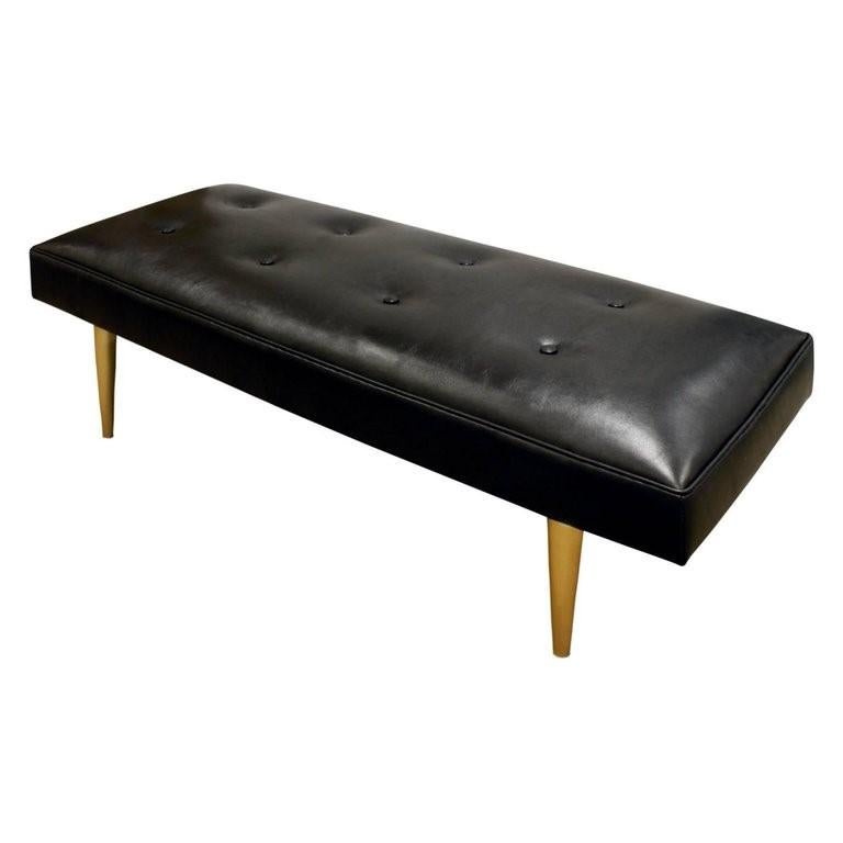 black leather benches