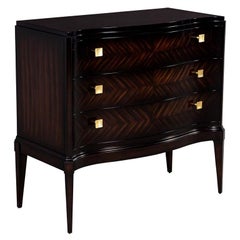 Sleek Bow Front Mahogany Chest of Drawers