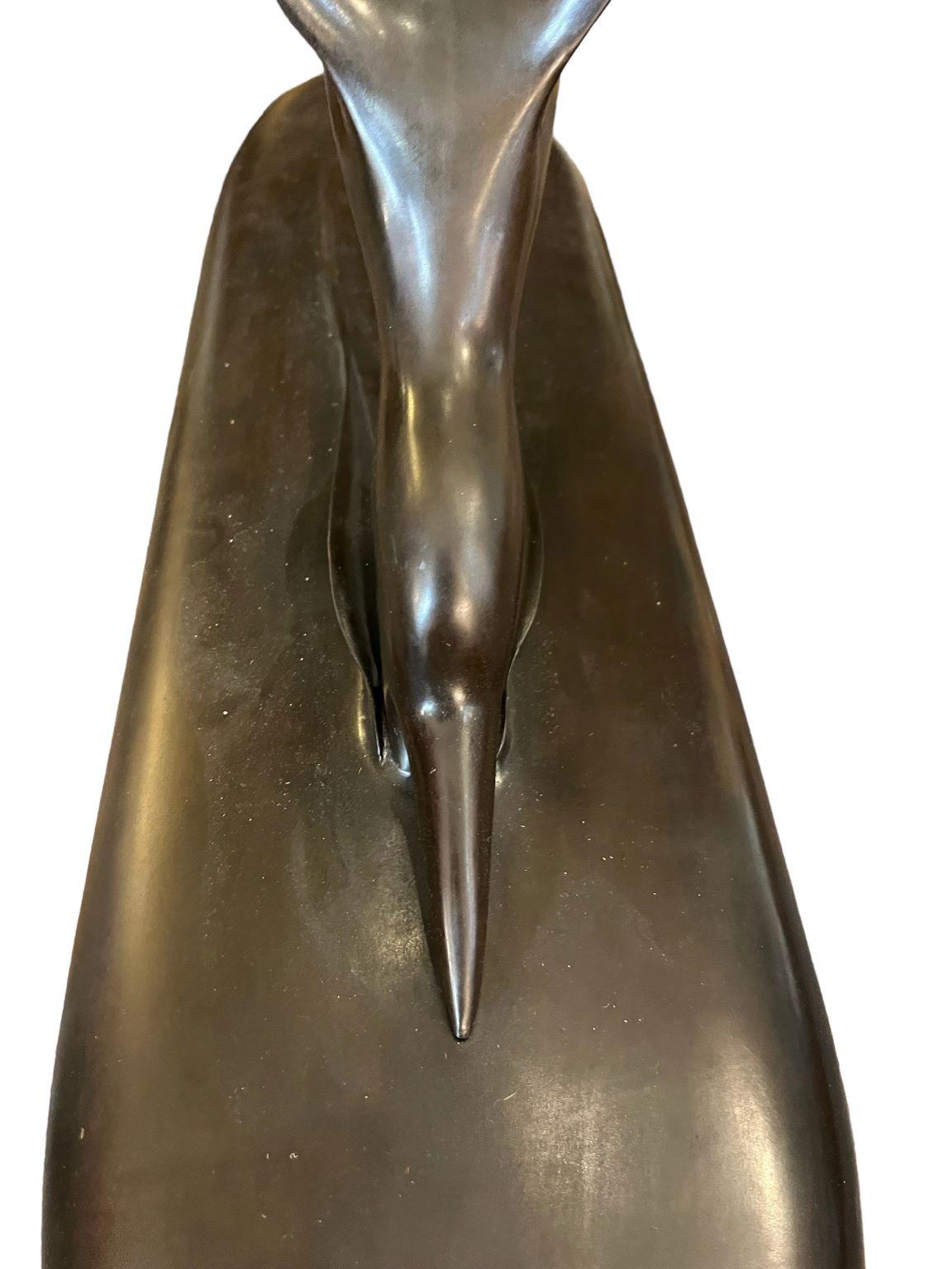 Sleek Bronze Seagull Skimmer by P.S. Bowe Circa 1983 For Sale 5