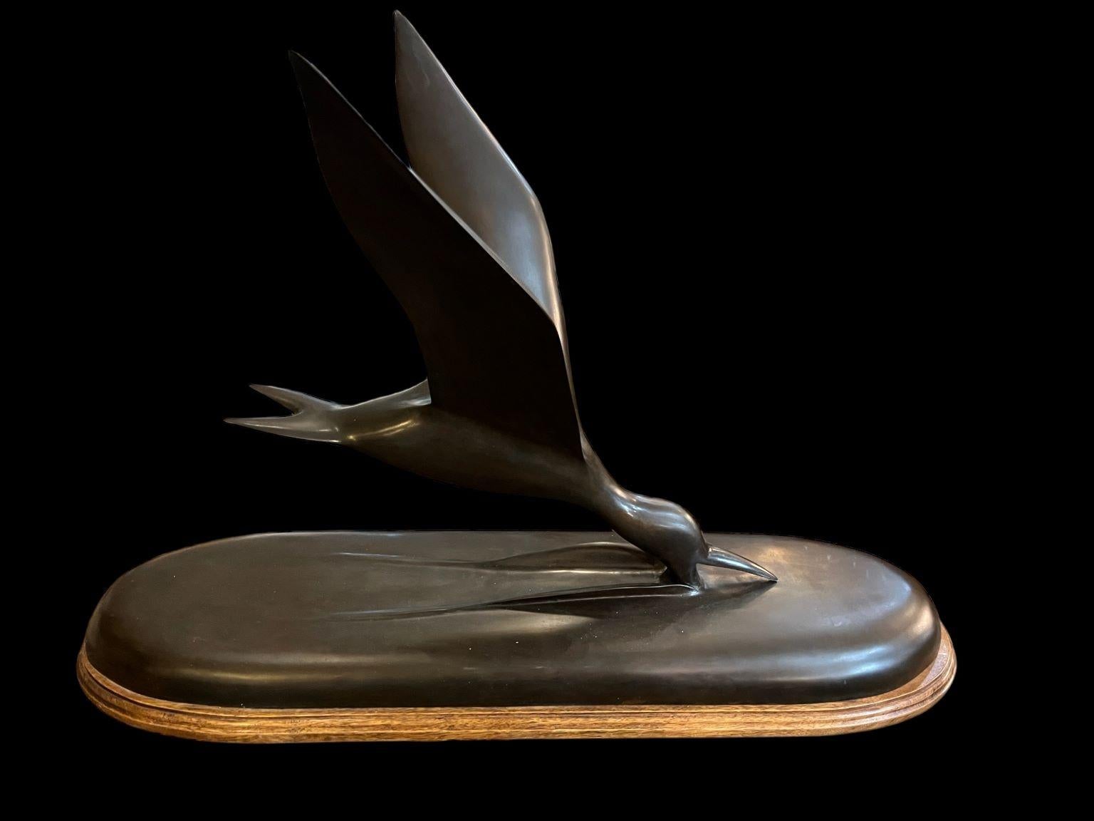 Sleek Bronze Seagull Skimmer by P.S. Bowe Circa 1983 For Sale 9