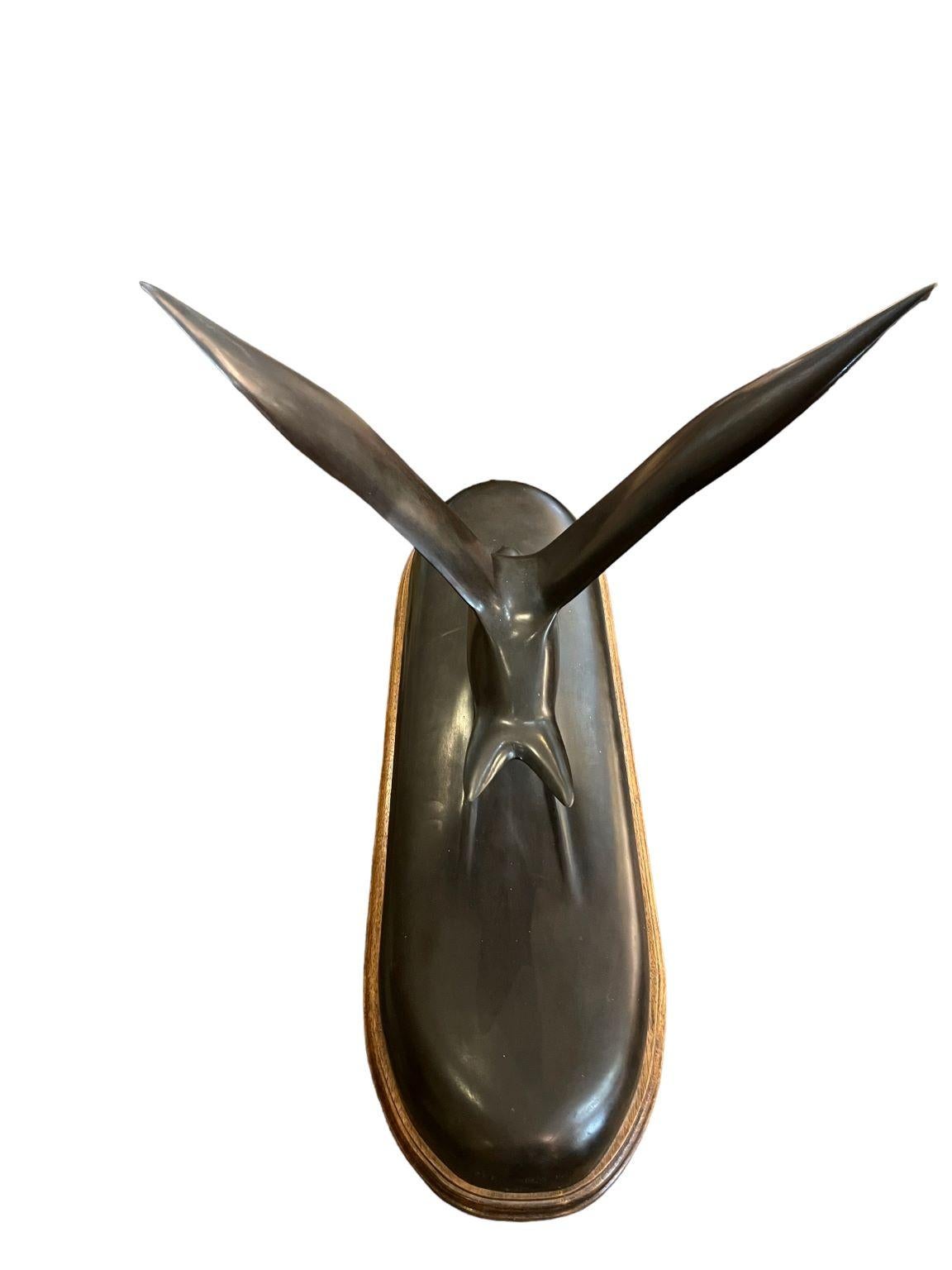 Sleek Bronze Seagull Skimmer by P.S. Bowe Circa 1983 For Sale 4