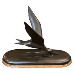 Sleek Bronze Seagull Skimmer by P.S. Bowe Circa 1983