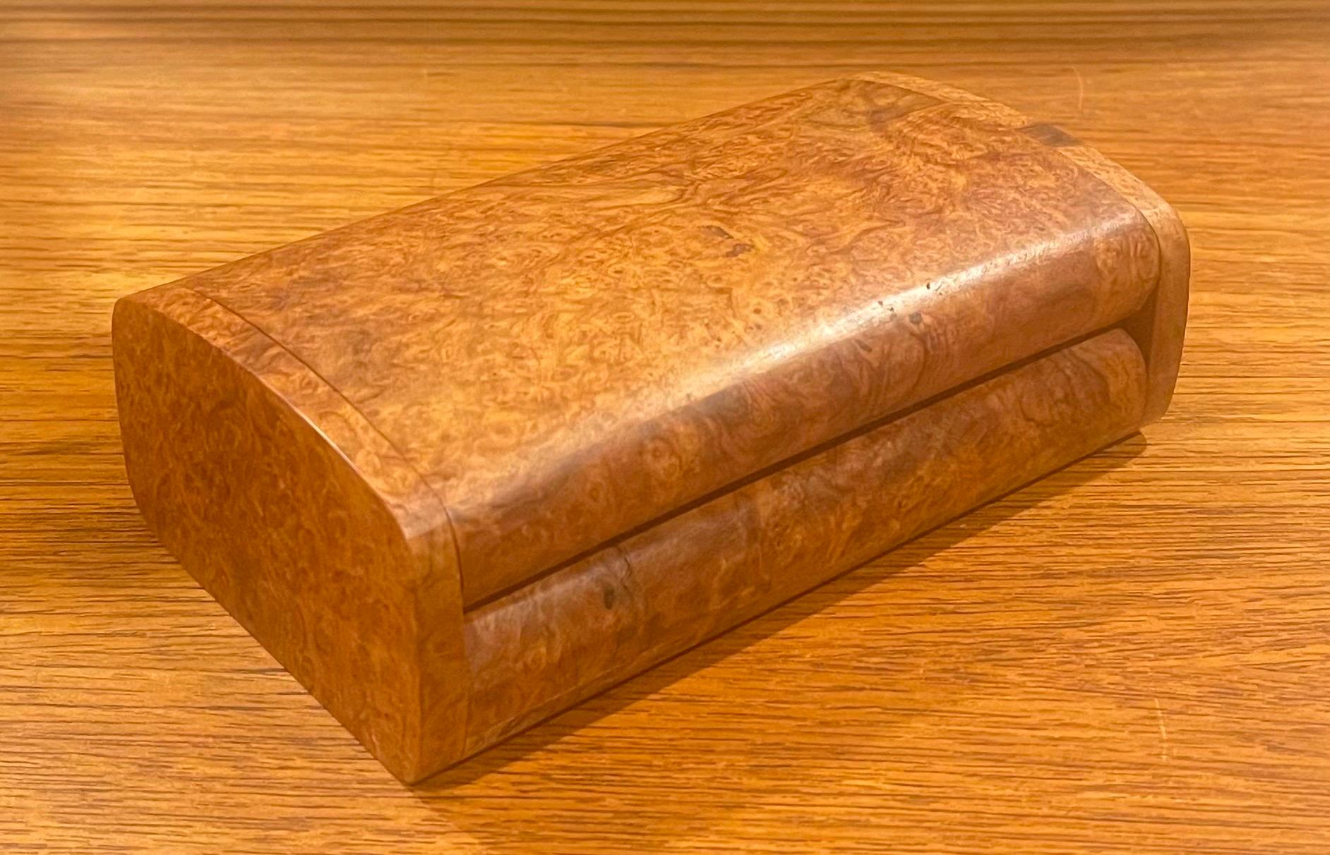Sleek Burl Wood Lidded Box 5