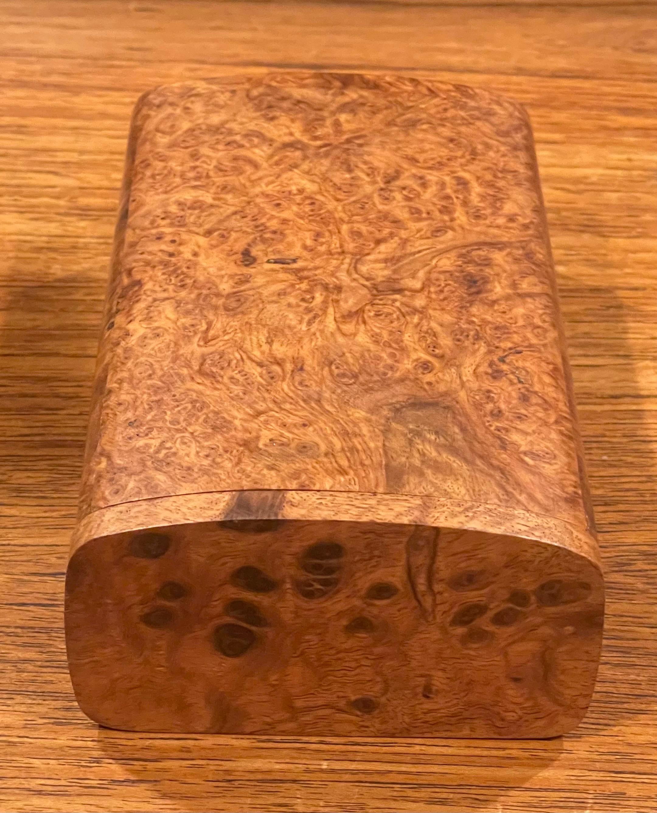 Sleek Burl Wood Lidded Box 1