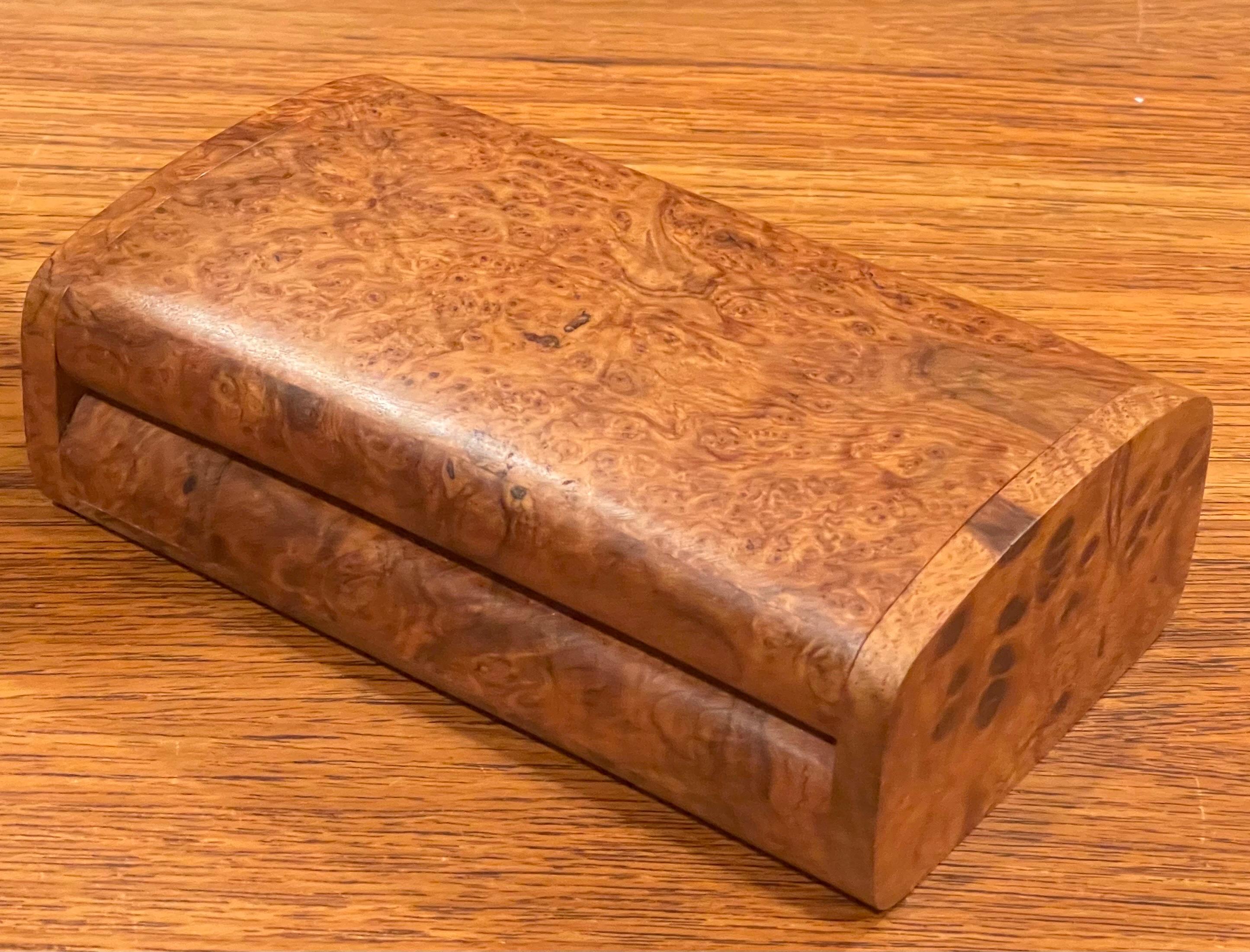 Sleek Burl Wood Lidded Box 3