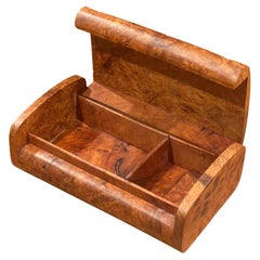 Sleek Burl Wood Lidded Box