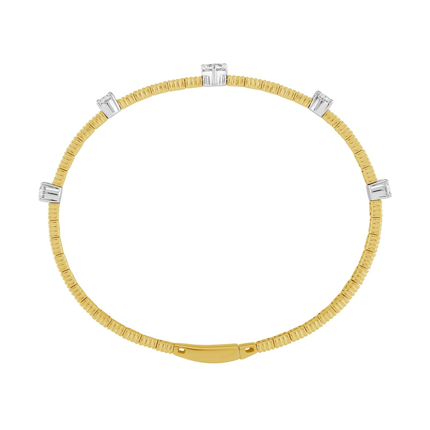 Art Déco Bracciale a catena sottile con diamanti in oro giallo 14k in vendita